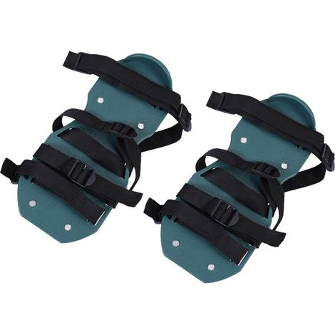 1 paire de sandales aérateur de pelouse, chaussures à pointes pour aérer le sol, outil de jardinage (4 sangles) (1/5)
