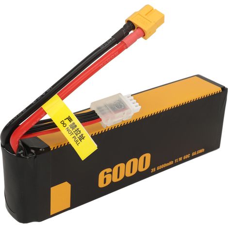Batterie lithium-polymère 6000 mAh 11,1 V 60C pour modèles réduits télécommandés à l'échelle 1/10 et 1/8
