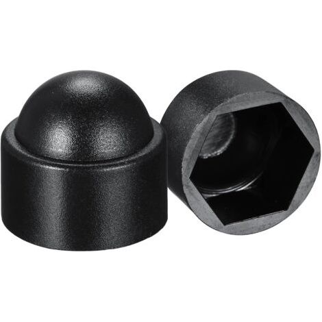 100 pieces - Protective M8 screw nut cover, 13 mm wrench - BLACK plastic (1/3)