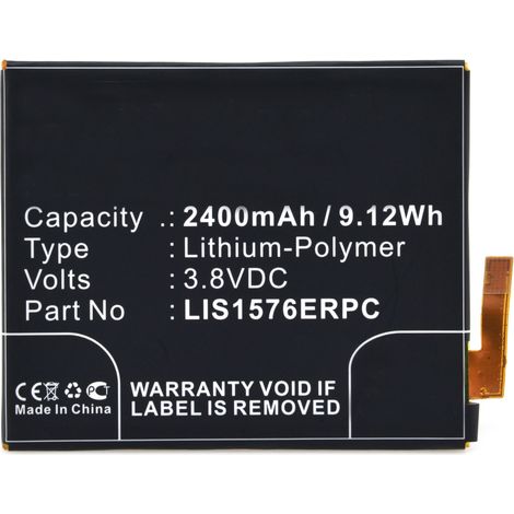 NX - Batterie téléphone, smartphone, GSM pour Sony Ericsson 3.8V 2400mAh - LIS1576ERPCA (1/3)