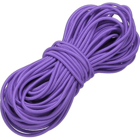 Corde élastique de 0,3 cm x 14,7 m, en polyester robuste, pour kayak, bâche, bateau, tente, camping, loisirs créatifs, violet (1/5)