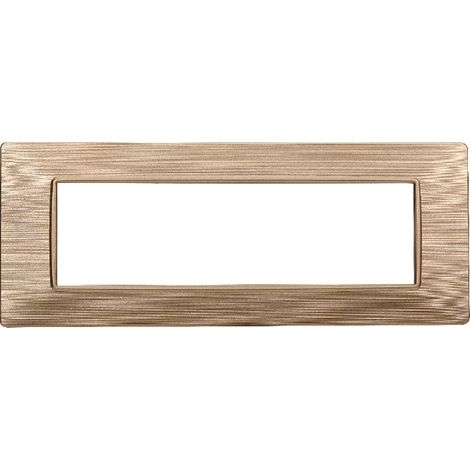 Placca compatibile Vimar Plana 7 moduli plastica colore oro satinato Ettroit EV85611 (1/5)