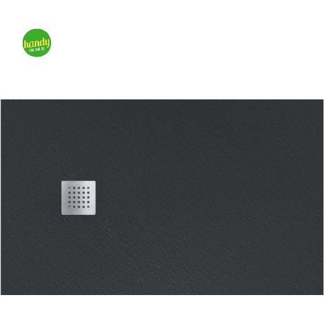 Piatto doccia rettangolare in marmoresina grafite modello stone free h2,8 cm 70x120 BARBOTTINA (1/2)