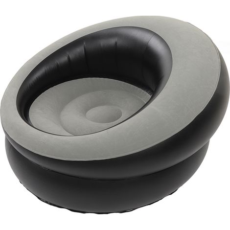 Canapé gonflable floqué, fauteuil gonflable simple pour salon, chambre, coin lecture, bureau, balcon, voyage, gris