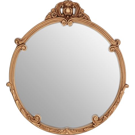 Premier Housewares Gold Finish Round Acanthus Leaf Wall Mirror (1/5)