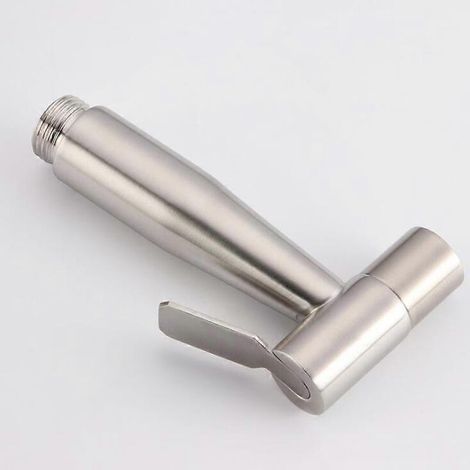 Pistolet de douchette portable en acier inoxydable pour salle de bain et WC, petit modèle de douchette économique en eau. Pommeau de douche de salle de bain. (1/2)
