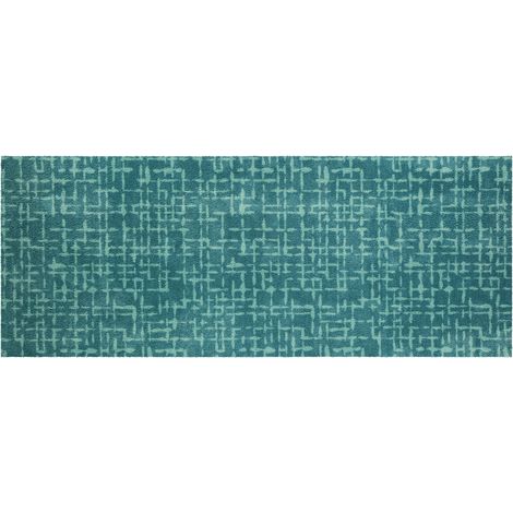 Akzente FEEL Feel-Checker Plate Aqua, 80 x 200 cm, rutschfest, kuschlig weich, für Badezimmer, Fußbodenheizung geeignet, PVC-frei, Made in EU (1/5)