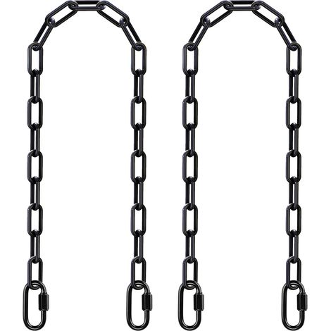 2 Pack Black Hanging Chair Chain 59 Inch Punch Bag Holder Stainless Steel Link Chain for Swing, Wirefree Hanging Chair Hammock Cradle (1/5)