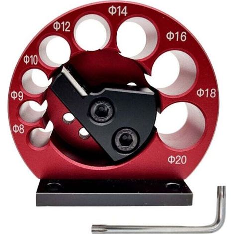 Dowel Making Jig Kit, Aluminum Alloy, Wooden Square Bar, Turning Auxiliary Tool, Carbide Blade with 8 Different Diameter Holes, Electric Drill, Shank (1/4)