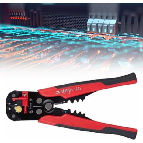 Pince à dénuder, couper et sertir les câbles, outil manuel polyvalent rouge 205 pour électricité et bricolage. (1/5)