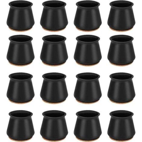 ERQVHQV Protection de Chaise, XU, 16 Couvre-Jambes Chaise Silicone Casquettes Pieds, Protège-Jambes Bureau et Bouchon pour 25-30MM Jambes -
