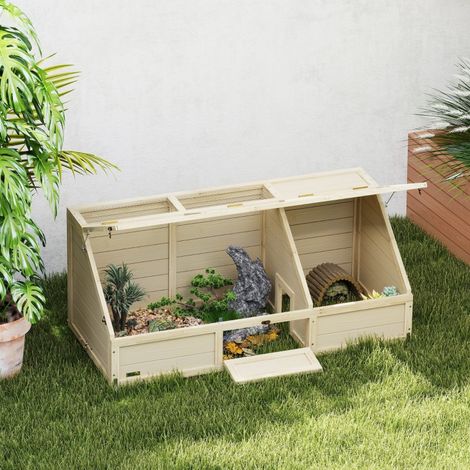 Enclos extérieur pour tortues, sans fond, facile à ouvrir, maison pour tortues, nature (1/5)