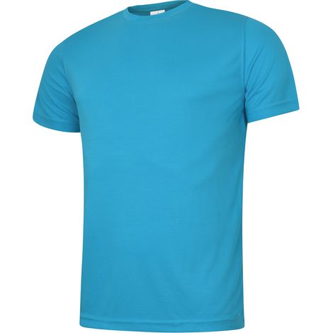 Herren Ultra atumgsaktives T-Shirt Saphirblau XS 140 g/m² 100 % Polyester