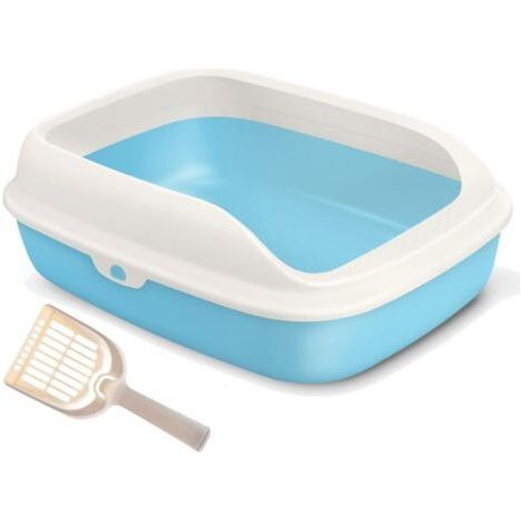 ALLIANDISLitière en plastique pour chats et animaux domestiques avec pelle 3 tailles et couleurs au choix (1/5)