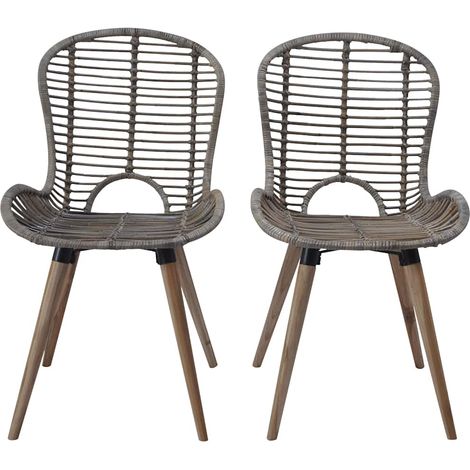 Maison Exclusive - Esszimmerstühle 6 Stk. Natur Rattan Braun (1/5)