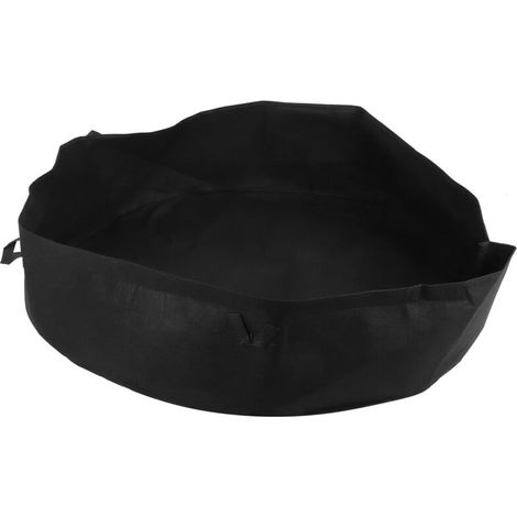 Sac De Culture Rond Intérieur Extérieur En Felt Pour Jardin Lit Potager Noir Avec Poignées 120cmx30cm (1/5)