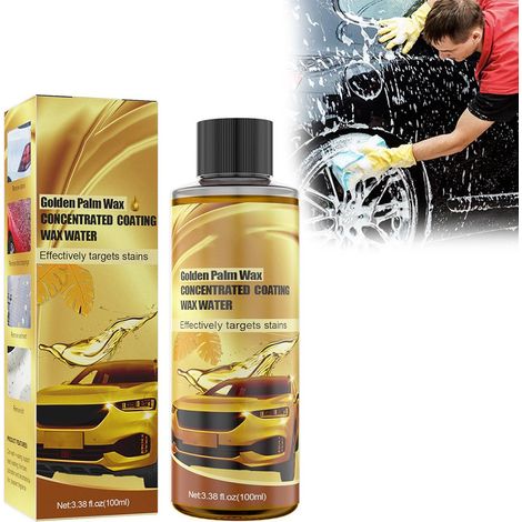 Cire de carnauba dorée pour polissage auto, nettoyant moussant multi-surfaces, lavage et cirage véhicules, finition brillante, protection carrosserie, formule polyvalente. (1/5)
