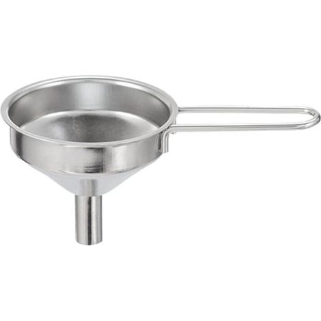 Entonnoir en acier inoxydable - Entonnoir de cuisine pour verser les liquides - Avec anneau de suspension - Longueur : 10 cm - Couleur : argenté (1/5)