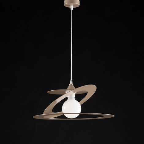 Lampe à suspension en fonte grise tourterelle découpée au laser une lumière diamètre 40x h18 cm