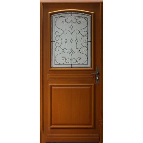 Porte D'Entrée Bois Vitrée, Perault, H,215Xl,90 P,Gauche Côtes Tableau