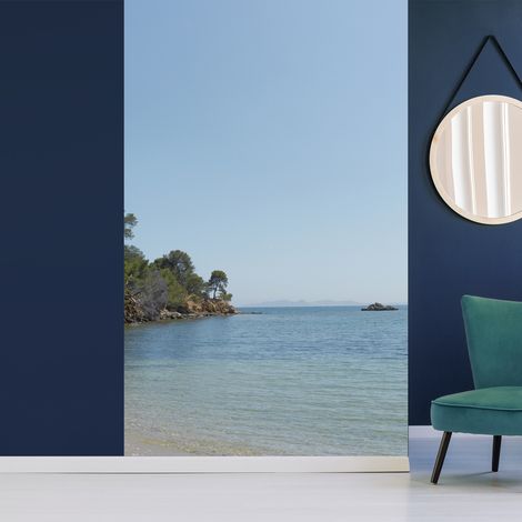 Papier peint intissé bord de mer avec rochers, 250 cm X 150 cm (1/2)