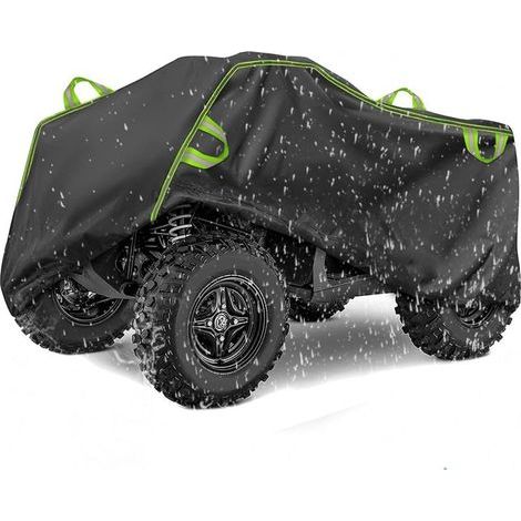 Motorcycle cover for four-wheeled vehicles, suitable for ATVs (All-Terrain Vehicles), waterproof, suitable for both indoor and outdoor use, winter windproof cover with windproof buckle, size: 22098106 (1/5)