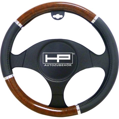 HP Autozubehör  Lenkradbezug (Ø x H) 39 cm x 4 cm Polyurethan (PU) 3-farbig, Schwarz, Holz, Aluminiu