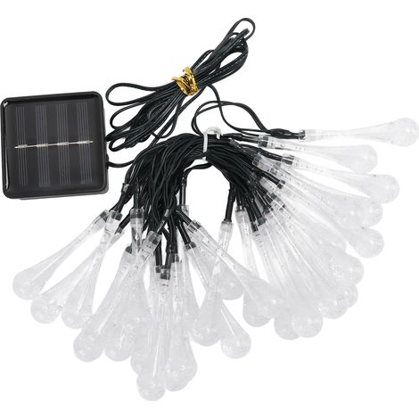 Guirlande lumineuse solaire étanche IP65, 2 modes d'éclairage, 30 LED pour jardin, lumière chaude. (1/5)