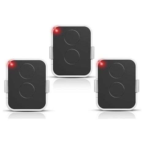 3 Pièces Télécommande 433 MHz, Rolling Code, 2 Canaux, Compatible Portail Garage, Format Porte-clés (1/5)