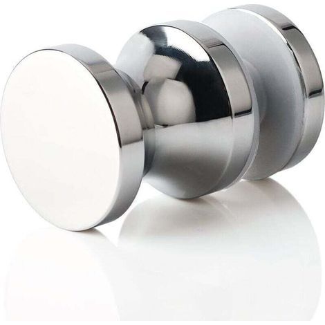 Poignée de Porte Douche Ronde Poigné de Porte en Verre Salle de Bain, en Acier Inoxydable SUS304, Finition Chromée Polie, EL9000 (1/4)