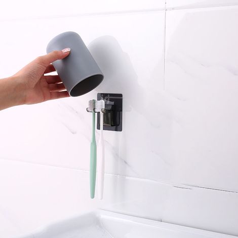 2 pièces (Bac à rincer + Porte-brosse à dents) Bassine avec brosse à dents (1/3)
