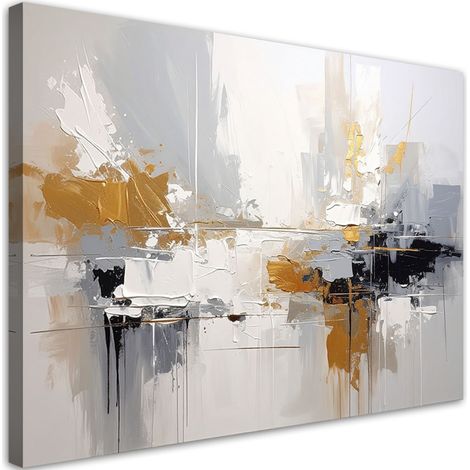 Quadro su tela Astrazione minimalista in toni di grigio chiaro 30x20 (1/5)