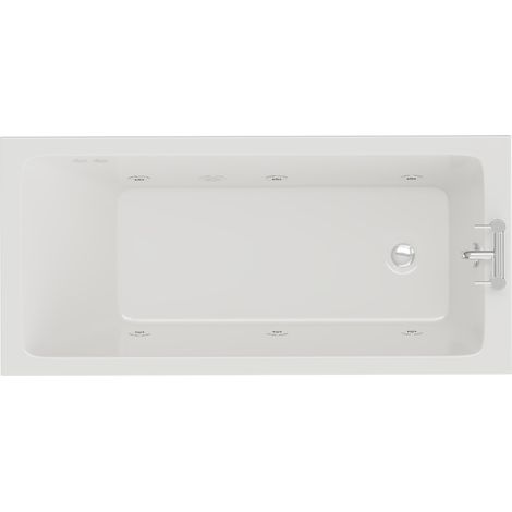 Slim Edge 1500mm x 700mm 6 Jet Chrome Flat Jet Single Ended Whirlpool Bath (1/5)