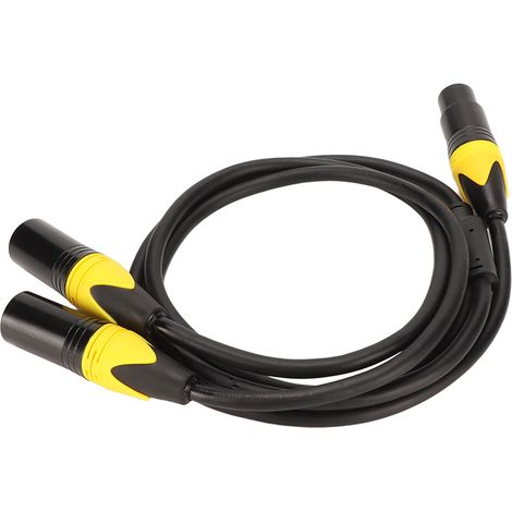Câble répartiteur XLR femelle vers double mâle 3 broches, silencieux et à faible perte, en Y, pour micro, haut-parleur et table de mixage, 1 m (3,3 pi) (1/4)