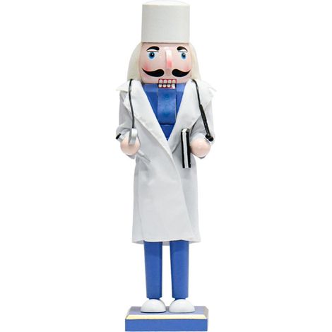 Casse-Noisette décoratif Docteur, figurine en bois de 36 cm (14,2 po) pour décoration de fête ou cadeau de collection (1/4)