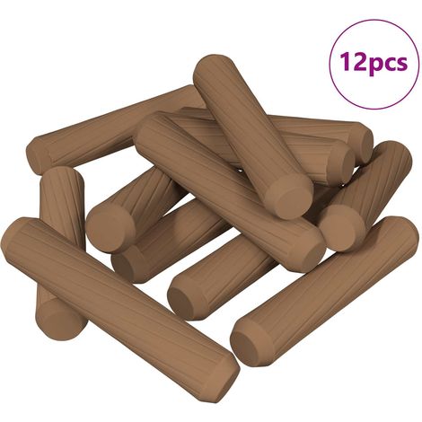Wooden Dowels 12 pcs Brown Ø 8 x 35 mm Solid wood vidaXL