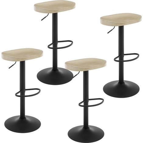 WOLTU Breakfast Bar Stools Set of 4 Bar Chairs for Kitchen Counter Height Adjustable, Solid Wood, Light Wood Colour