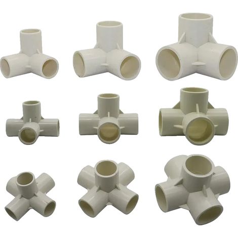 Connettori per irrigazione da giardino, struttura in PVC resistente, facile installazione, diametro interno 50 mm, 3 vie (8 pezzi) (1/5)