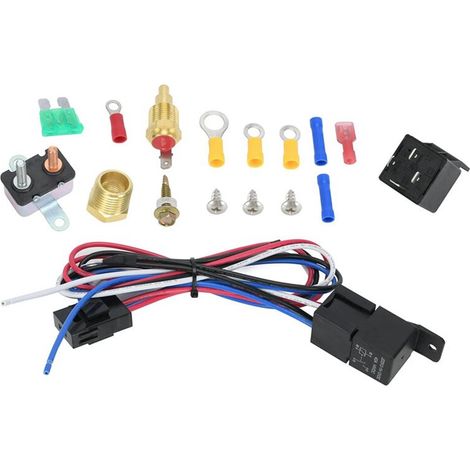 Kit di cablaggio per 2 relè sensore ventola auto da 12 V, interruttore termostato ventola di raffreddamento auto