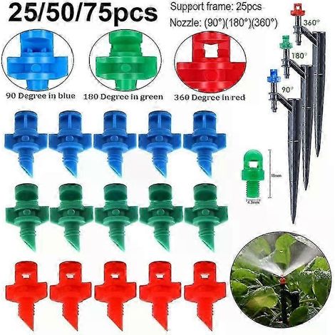 Buses de réfraction pour l'irrigation agricole (25/50/75 pièces), arroseur à angle de 90°, 180° et 360°, brumisateur adapté aux serres - JXLGV (1/5)