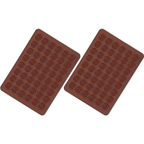2 piezas de alfombrilla de silicona para macarons, 48 rejillas, capa antiadherente, 3829cm (1/4)