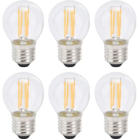 6 ampoules LED à filament transparent E27 G45 4W, gradable, lumière chaude, pour éclairage domestique, 110V (1/4)