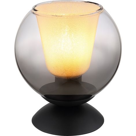 Globo - lampada da tavolo - BARRY - nero - vetro - Ø 18cm - E27 -