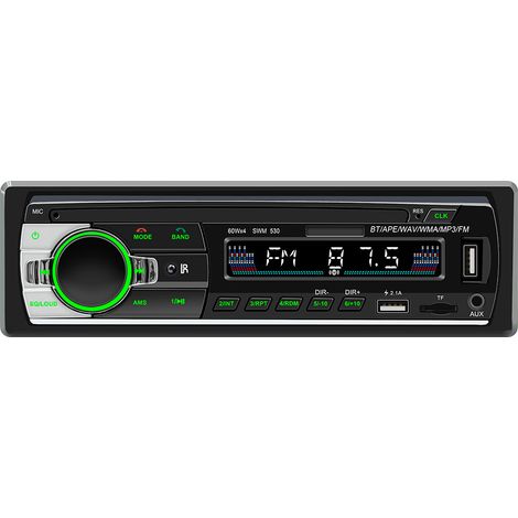 BEBUSINGOTO Autoradio Bluetooth, récepteur autoradio 1 DIN avec lecteur MP3, télécommande WMA FM, deux ports USB, stéréo mains libres 4 x 60 W, compatible iOS, Android (non RDS/CD) (1/5)