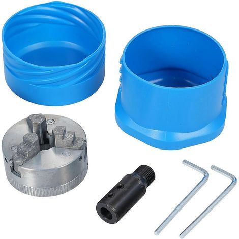 3-Backen-Drehfutter, selbstzentrierend, mit T-Schlüssel, Befestigungsschrauben, Schraubenschlüssel, Innen- und Außenschleifbacken