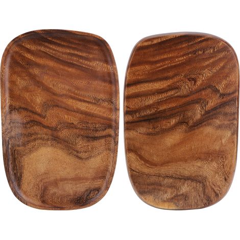Plateau de rangement en bois irrégulier pour snacks et fruits, accessoire de table, décoration pour fast food, dimensions 30x20 cm (1/5)