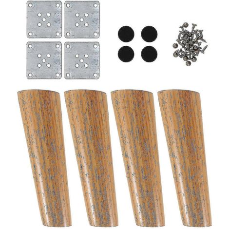 Un ensemble de pieds de table et de meubles de style nordique en bois massif, comprenant des pieds de canapé et d'armoire. (1/5)