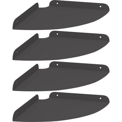 Maison Exclusive - Schwebendes Regal mit Regal 4 pcs Schwarz 24 x