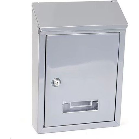 Cassetta postale in acciaio - Bianco, 300x215x70 mm Colore argento