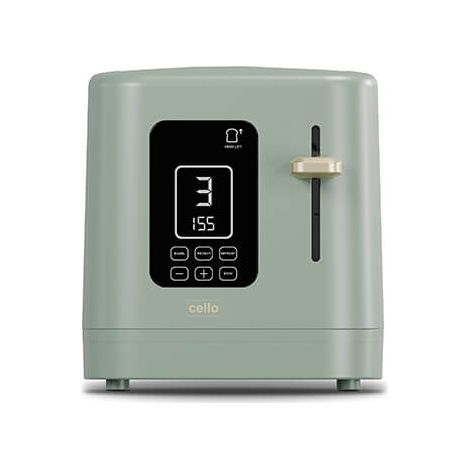 Cello Digital 2 Slice Toaster with One Touch Ghost Panel, Toast Timer and Bagel